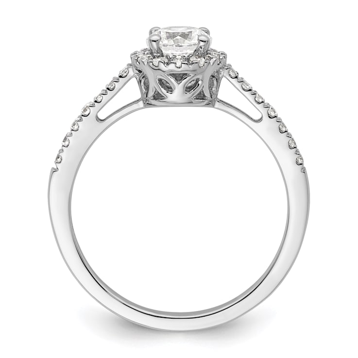 Rhodium Over 14K White Gold Eternal Promise Lab Grown Diamond Halo
Complete Ring 0.76ctw