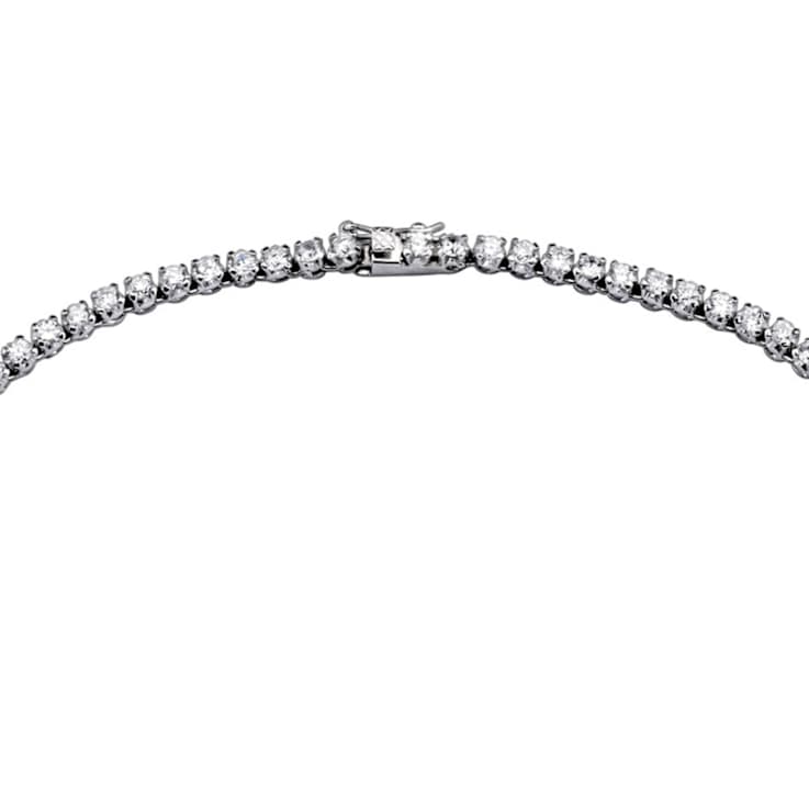 CZ Twist Chain Necklace In Sterling Silver 16 Inch