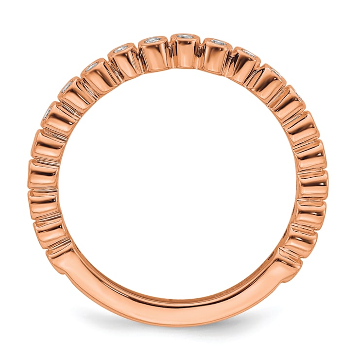 14K Rose Gold Stackable Expressions Diamond Ring 0.11ctw