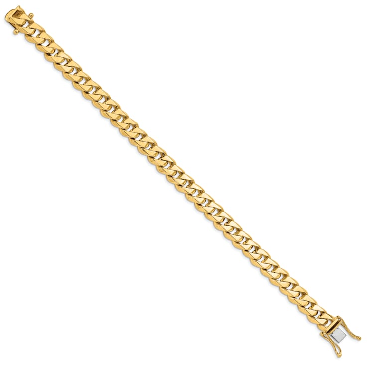 14K Yellow Gold 8.6mm Hand-Polished Traditional Link Chain Bracelet