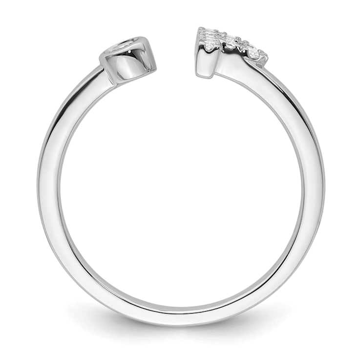 Rhodium Over 14K White Gold Lab Grown Diamond VS/SI GH, Initial P
Adjustable Ring