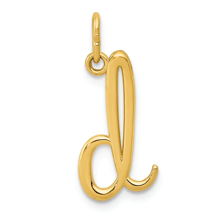 10K Yellow Gold Polished Letter d Initial Charm