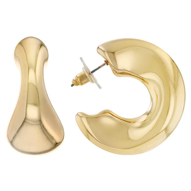 Sculptural Gold-Tone Hoop Earring Set Of 5