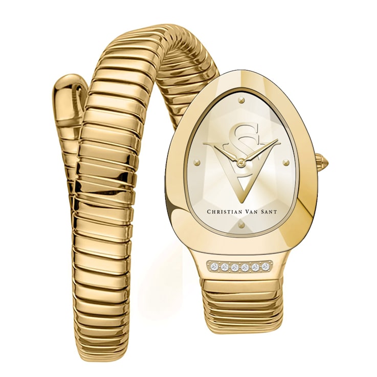 Christian Van Sant Women's Naga Yellow Dial, Yellow Stainless Steel Watch