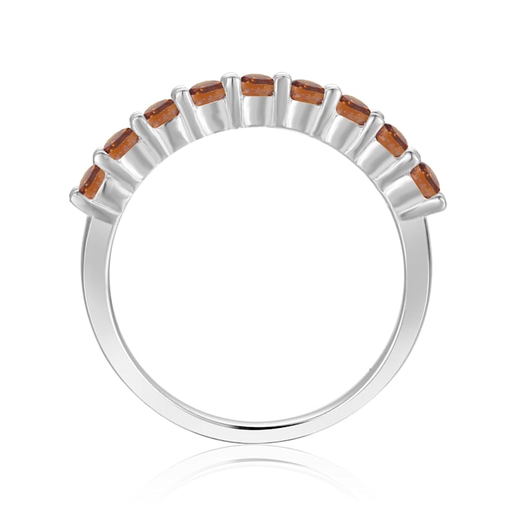 Yellow Citrine Sterling Silver Half Eternity Band