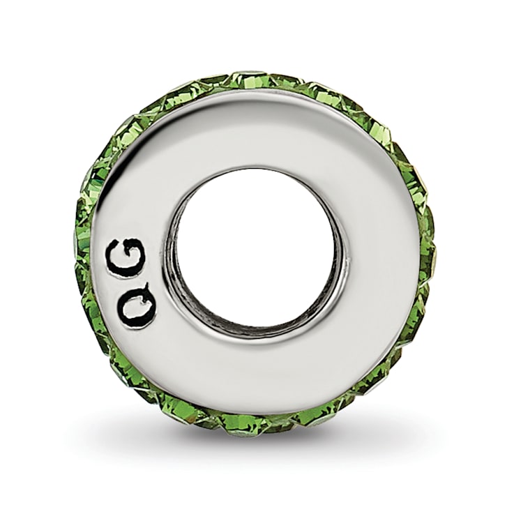 Sterling Silver Reflections Green Double Row Preciosa Crystal Bead