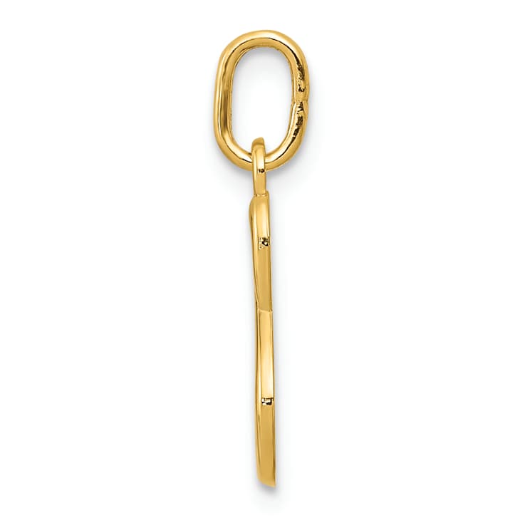 10K Yellow Gold Polished Letter s Initial Charm