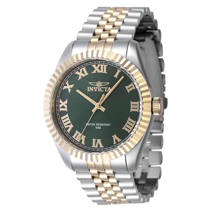 Invicta Specialty Men's 43mm Green Dial Two-tone Stainless Steel Quartz Watch
