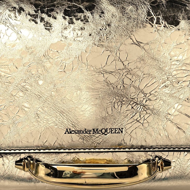 Alexander McQueen Small Story Gold Crash Calf Leather