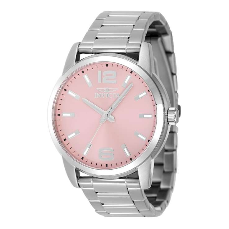 Invicta Celestial 43mm Pink Dial Stainless Steel Quartz Watch
