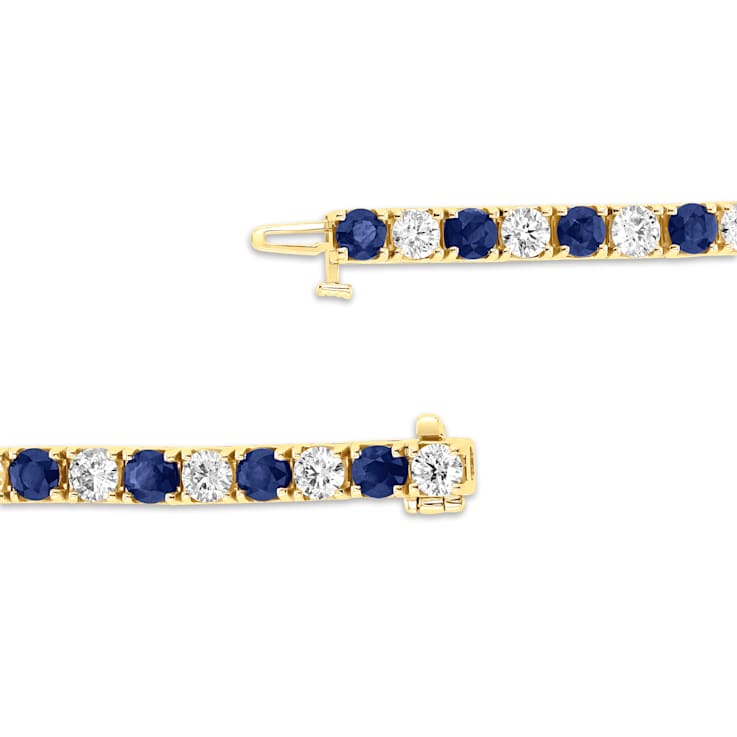 6.25ctw Sapphire and Diamond Bracelet in 14k Yellow Gold
