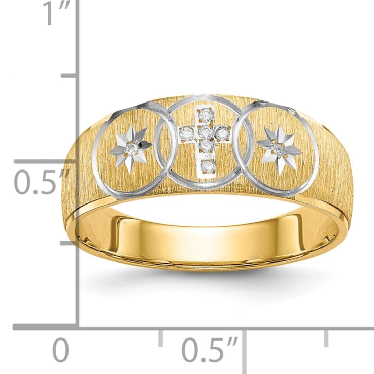 14K Yellow Gold AA Quality Mens Wedding Band
