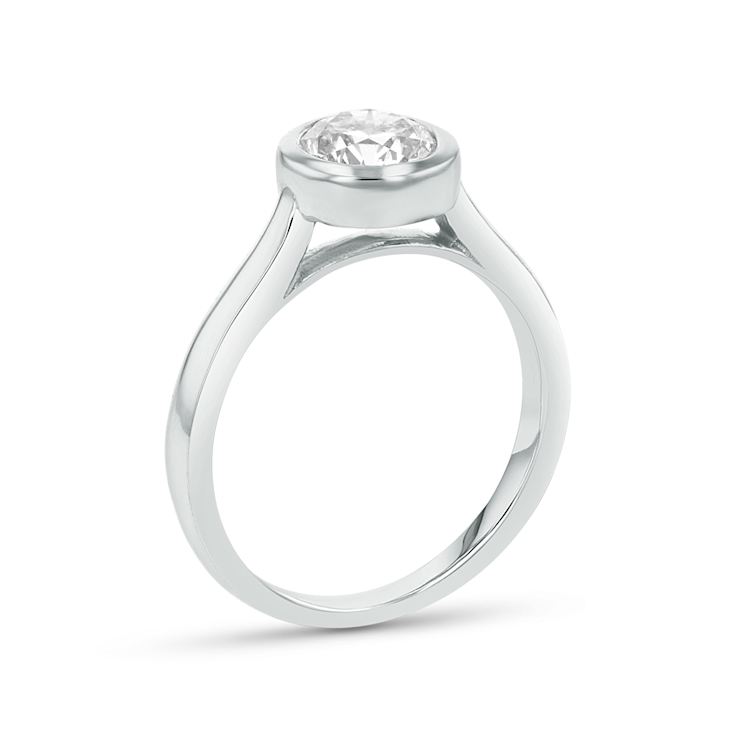 1.00ct Lab Grown Diamond Bezel Set Ring in 14k White Gold