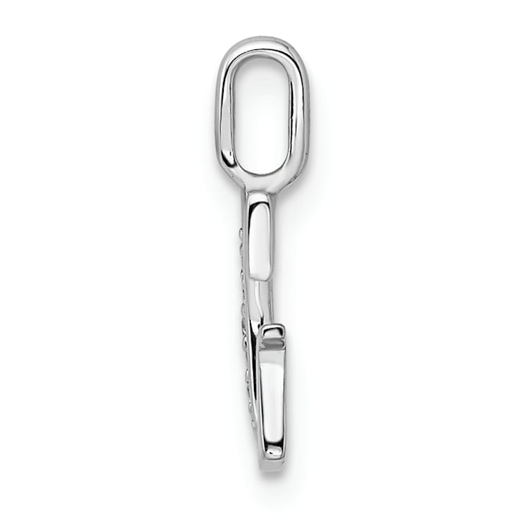 14K White Gold Diamond Letter G Initial Pendant