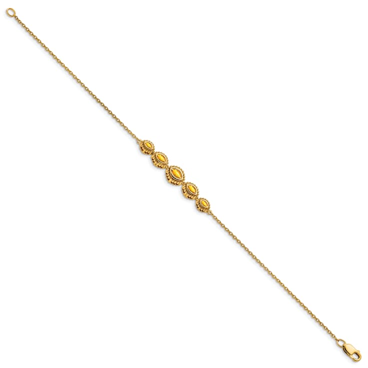14k Yellow Gold Marquise Citrine Bracelet