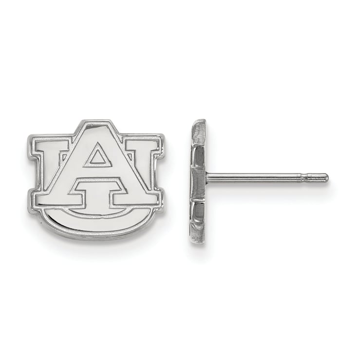 Rhodium Over Sterling Silver  LogoArt Auburn University Extra Small Post Earrings