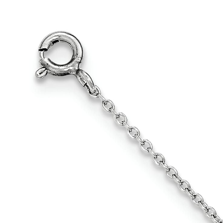 Rhodium Over Sterling Silver Polished Cubic Zirconia Anchor 7 Inch Bracelet