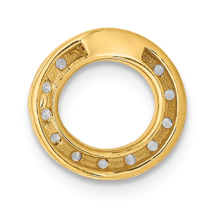 14K Yellow Gold Diamond Letter O Initial Charm
