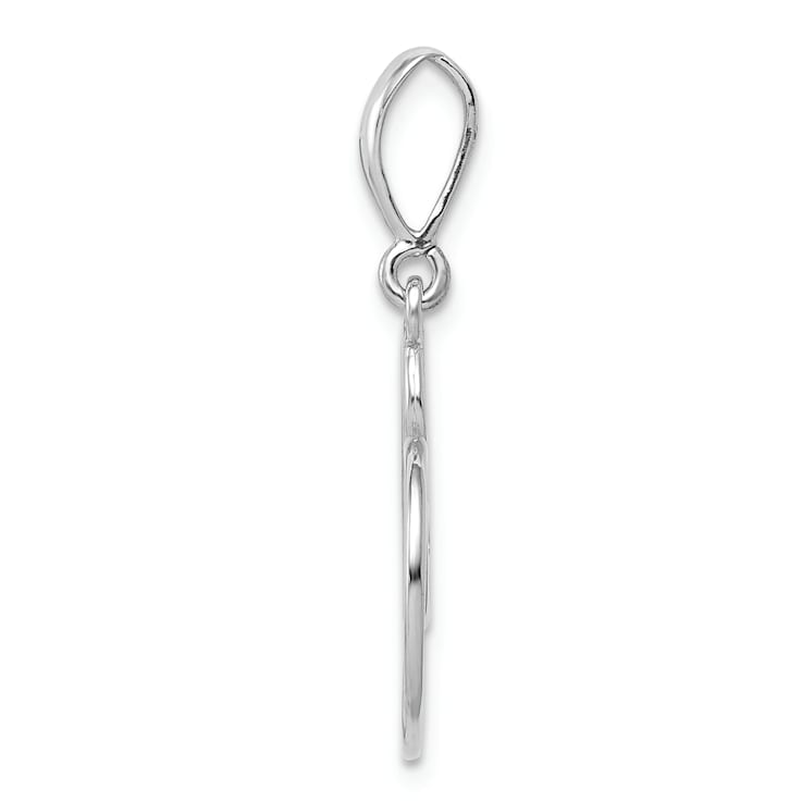 Rhodium Over 14k White Gold Heart Pendant