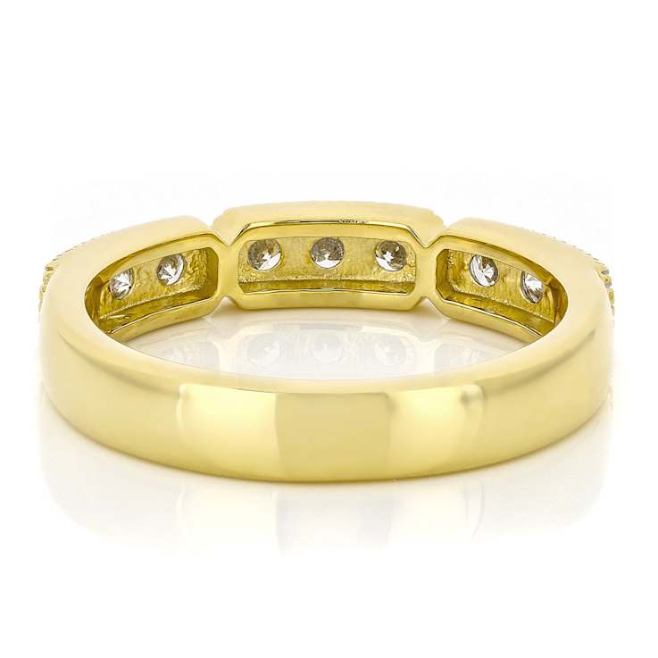 Polished Lab-Grown Diamond Band Ring In 14K Gold Over Sterling Silver