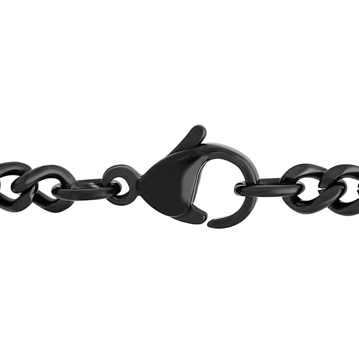 Robert Alton Men's Anchor Pendant With Chain In Black Ion-Plated
Stainless Steel