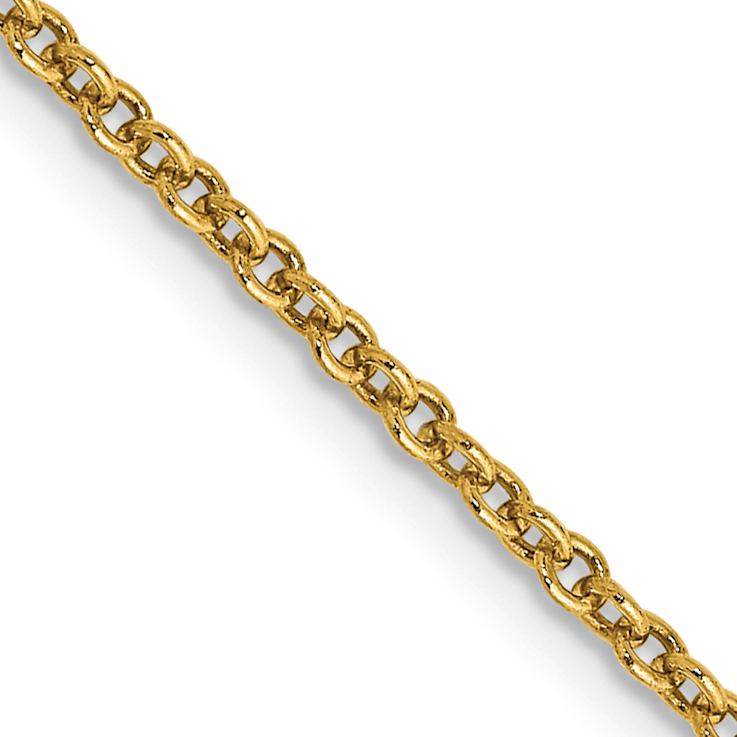 14k Yellow Gold 1.6mm Solid Round Open Link Cable 30 Inch Chain