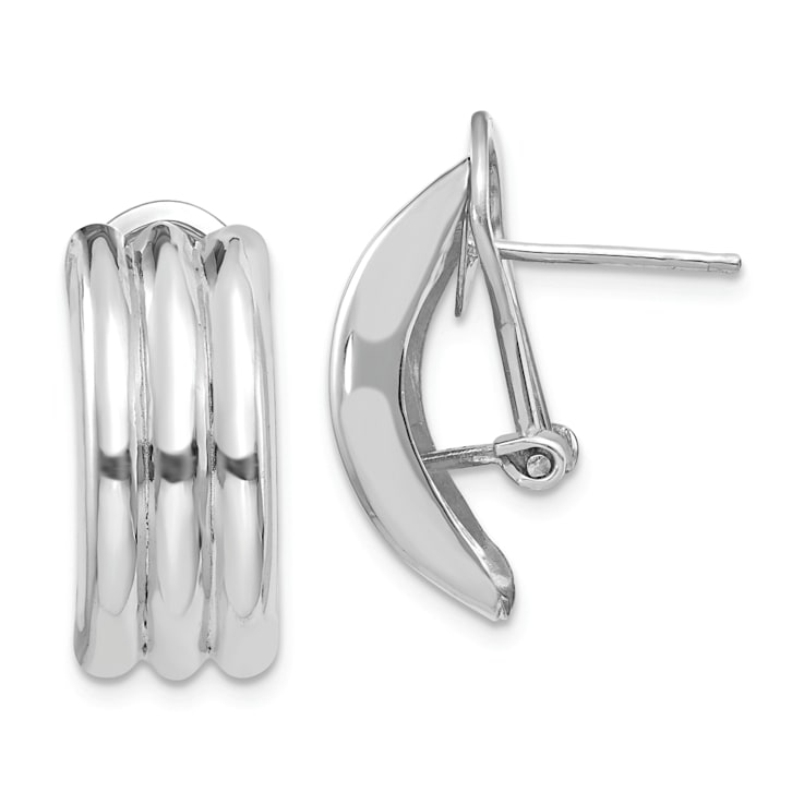 Rhodium Over 14k White Gold Stud Earrings