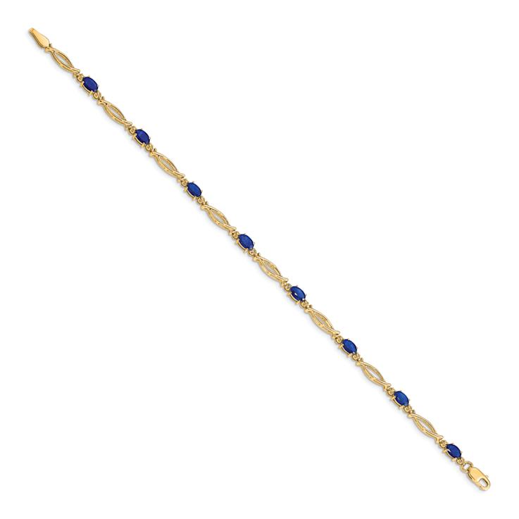 10k Yellow Gold Diamond and Sapphire Bracelet