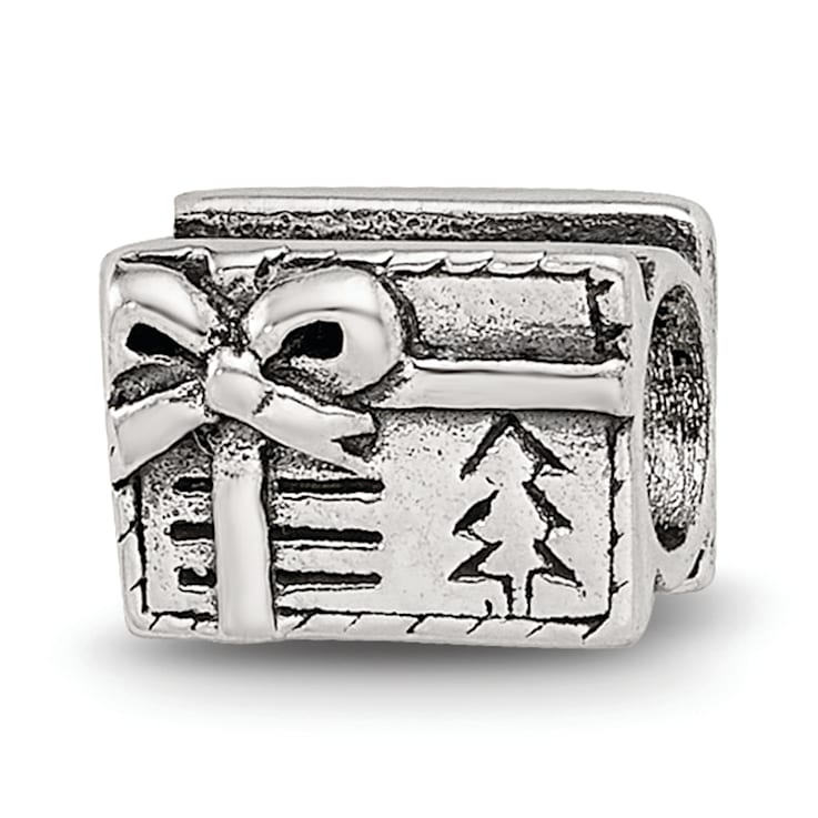 Sterling Silver Christmas Present Bead