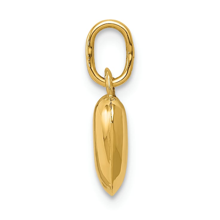 14k Yellow Gold 3D Polished Puffed Heart pendant