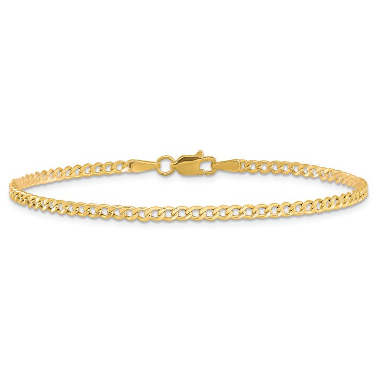10k Yellow Gold 2.5mm Curb Link Bracelet