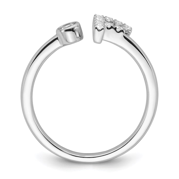Rhodium Over 14K White Gold Lab Grown Diamond VS/SI GH, Initial F
Adjustable Ring