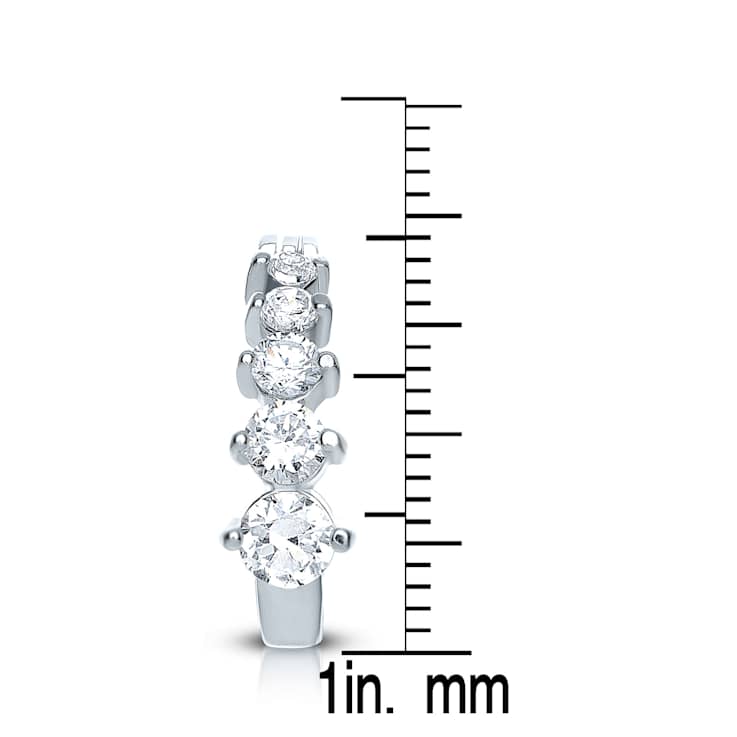 CZ Inside-Out Hoop Earrings In Sterling Silver