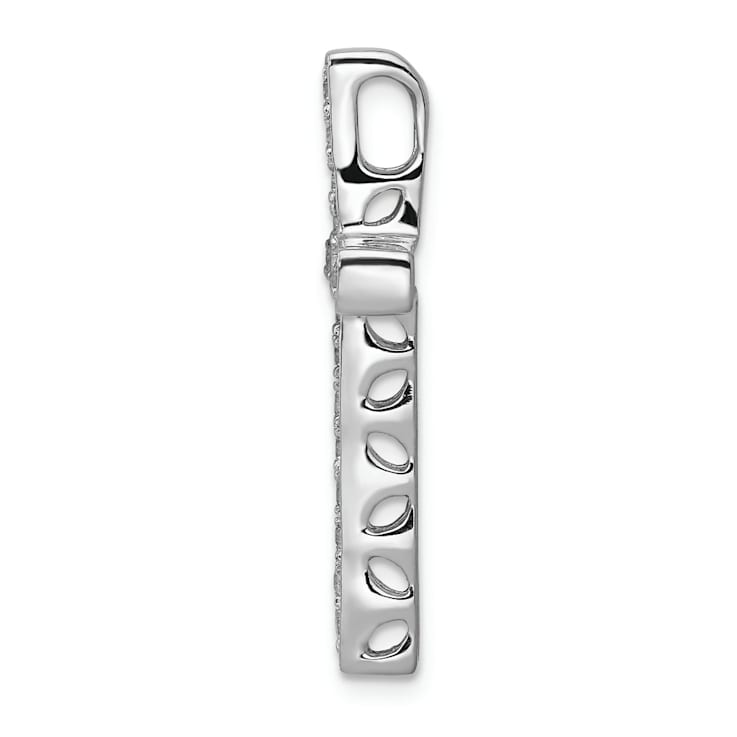 Rhodium Over 14K White Gold 3/8ct. Diamond Cross Chain Slide