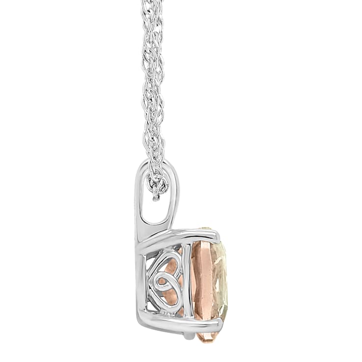 8mm Cushion Labradorite Rhodium Over Sterling Silver Pendant With Chain
