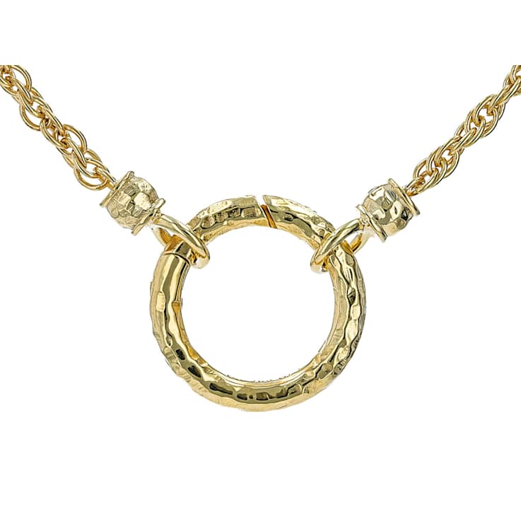 Rope Chain Necklace With Carabinear Clip In 18K Gold Over Sterling
Silver 3mm 22 Inch