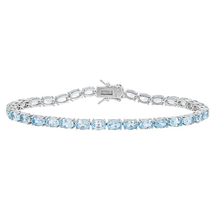 Sky Blue Topaz Tennis Bracelet In Sterling Silver 14.42ctw