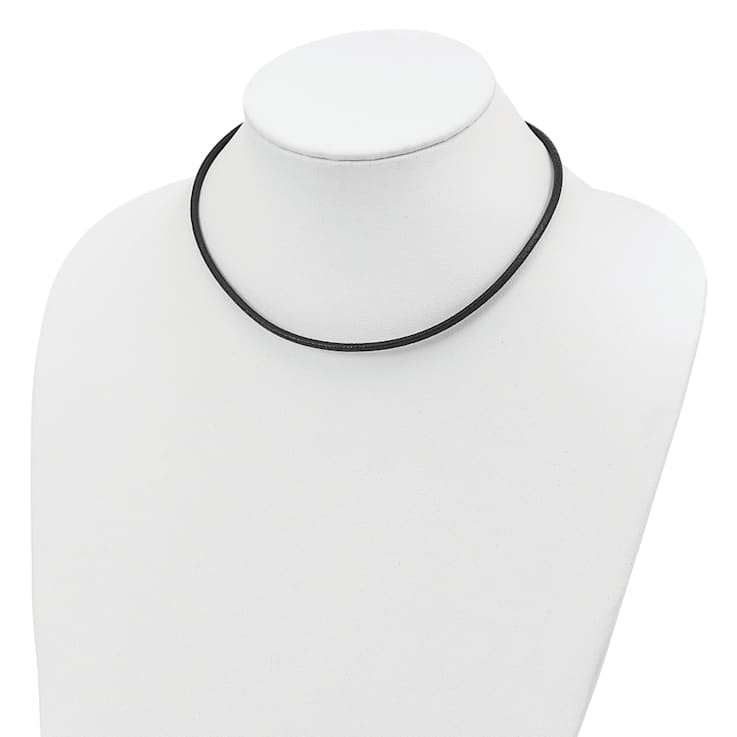 Black Leather 16 inch 3mm Necklace