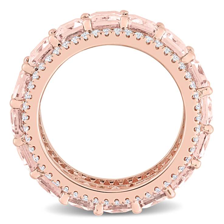 Morganite and Diamond 14K Rose Gold Ring 9.40ctw