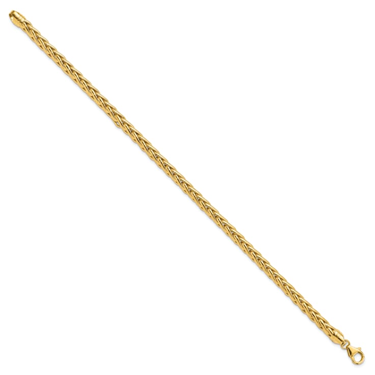 14K Yellow Gold Polished 8.5-inch Wheat Chain Bracelet
