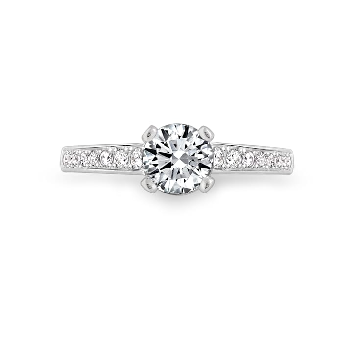 White Cubic Zirconia Platinum Over Sterling Silver Ring 1.70ctw