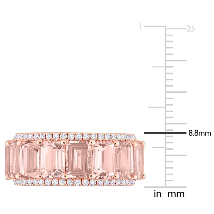 Morganite and Diamond 14K Rose Gold Ring 9.40ctw