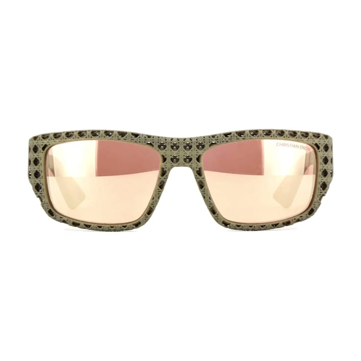 Dior 3D Brown Frame / Pink Silver Mirrored Lenses Sunglasses