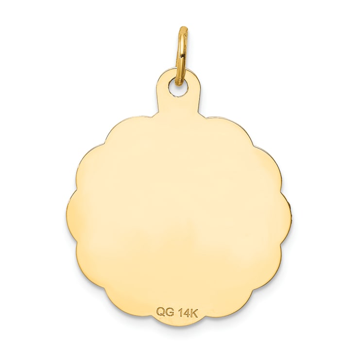 14k Yellow Gold Textured A Date To Remember Disc Charm