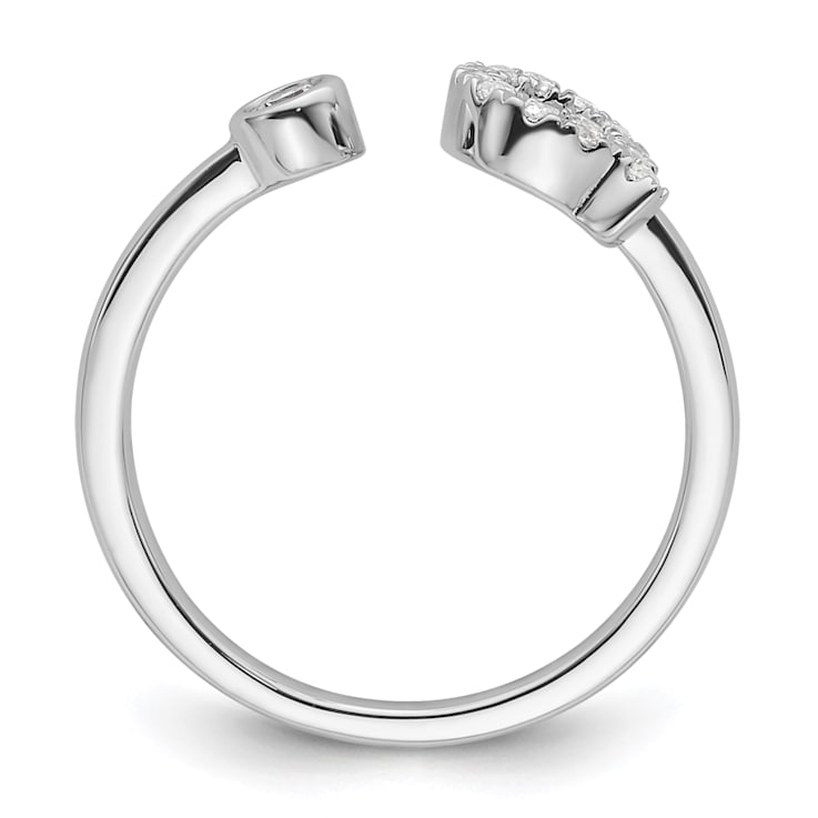 Rhodium Over 14K White Gold Lab Grown Diamond VS/SI GH, Initial Q
Adjustable Ring
