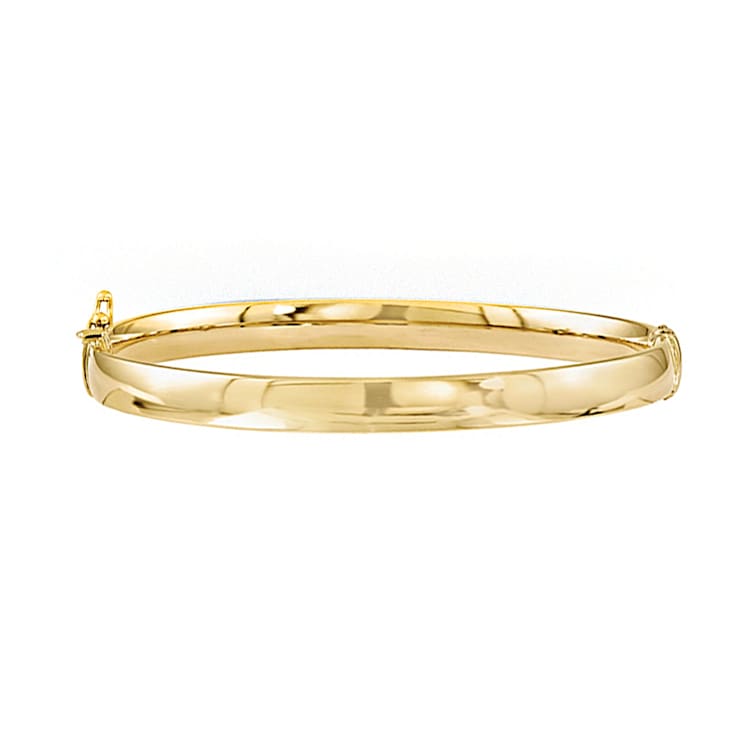 10k Yellow Gold 5.9mm Bangle Bracelet 7 inches