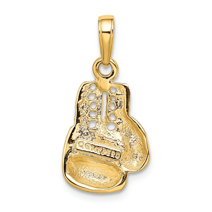 14k Yellow Gold Polished Cut-out Boxing Glove Charm