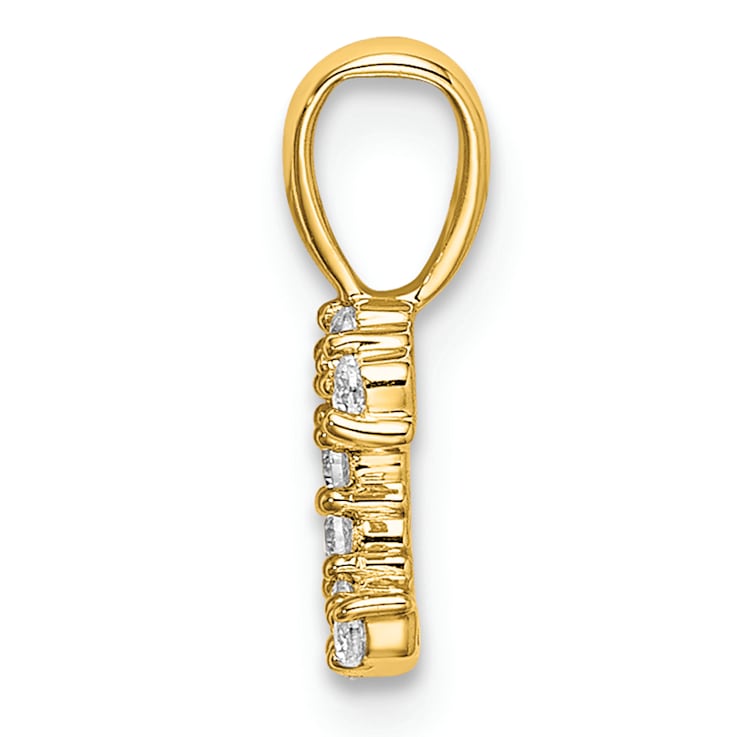 14K Yellow Gold Lab Grown Diamond Letter C Initial Pendant