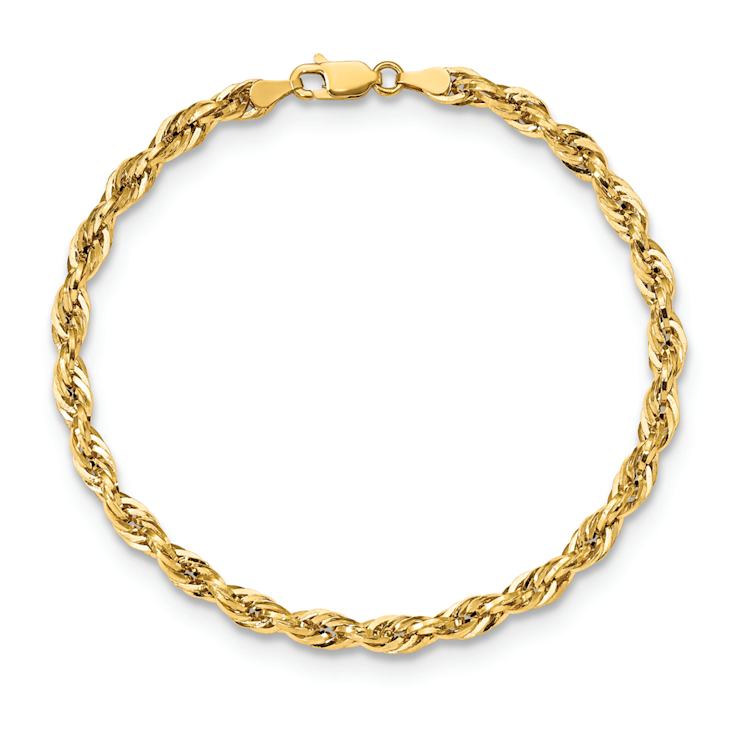 10k Yellow Gold 4.25mm Rope Link Bracelet