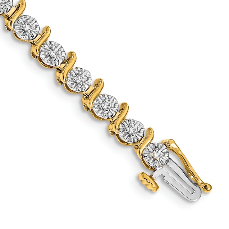 14k Yellow Gold and 14k White Gold with Rhodium over 14k Yellow Gold
Diamond Bracelet